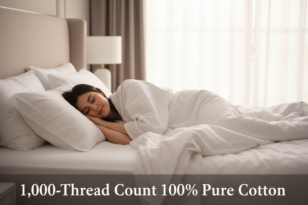 1,000 thread count, 100% pure cotton sheet set - sleep well, Down Under Bedding