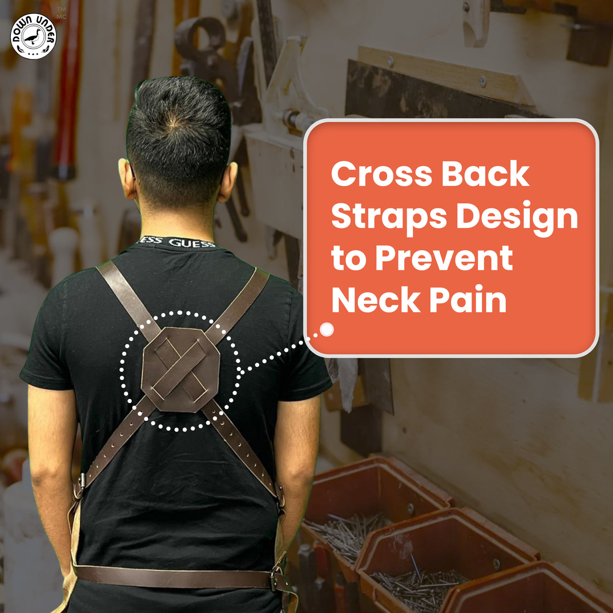 leather woodworking apron