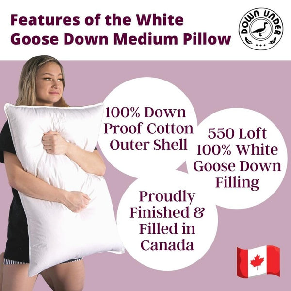 White Goose Down Pillows Down Under Bedding Canada