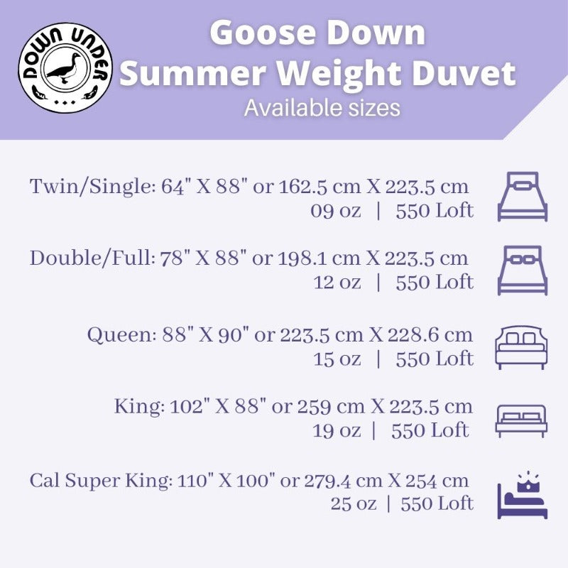 summer weight duvet