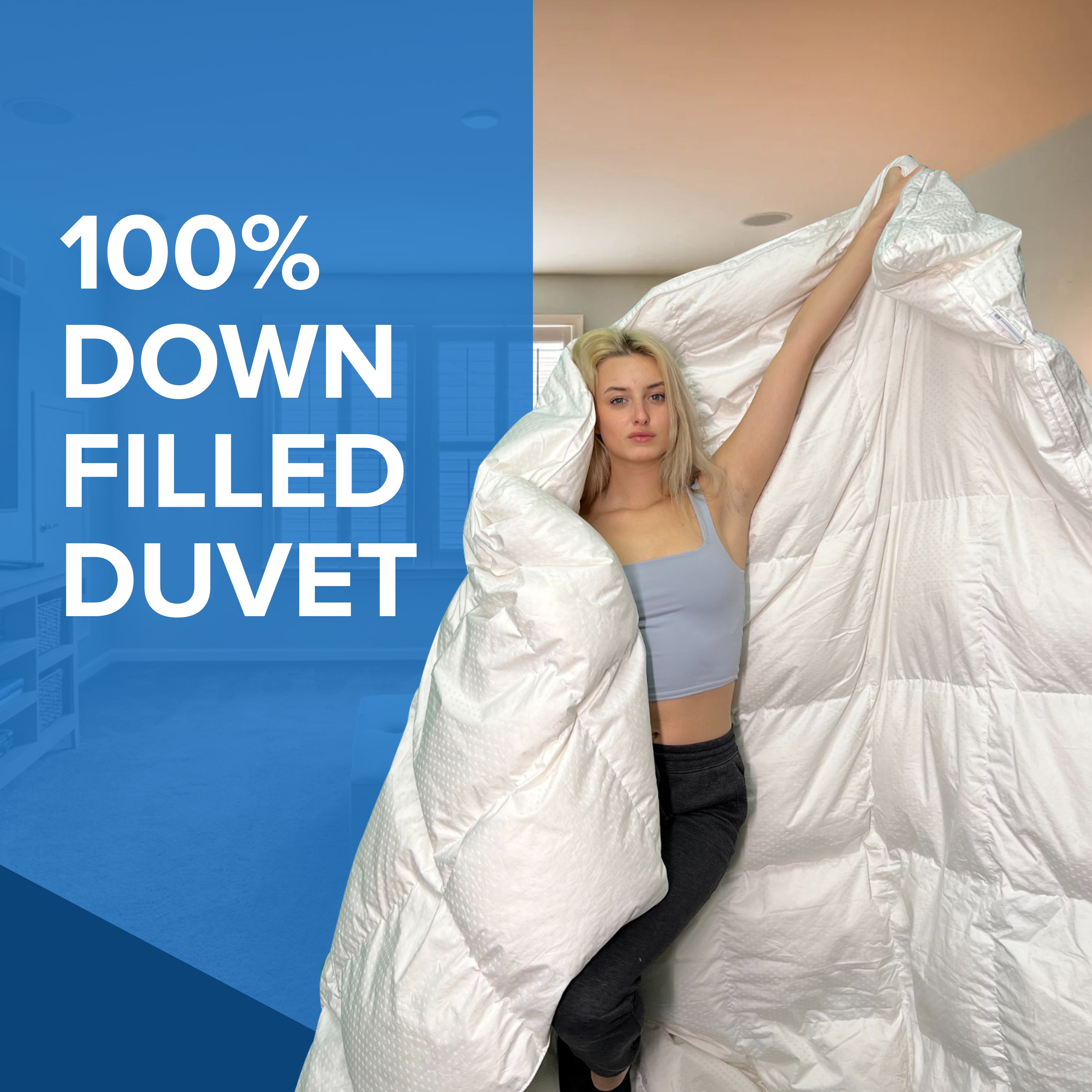 Down clearance filled duvet