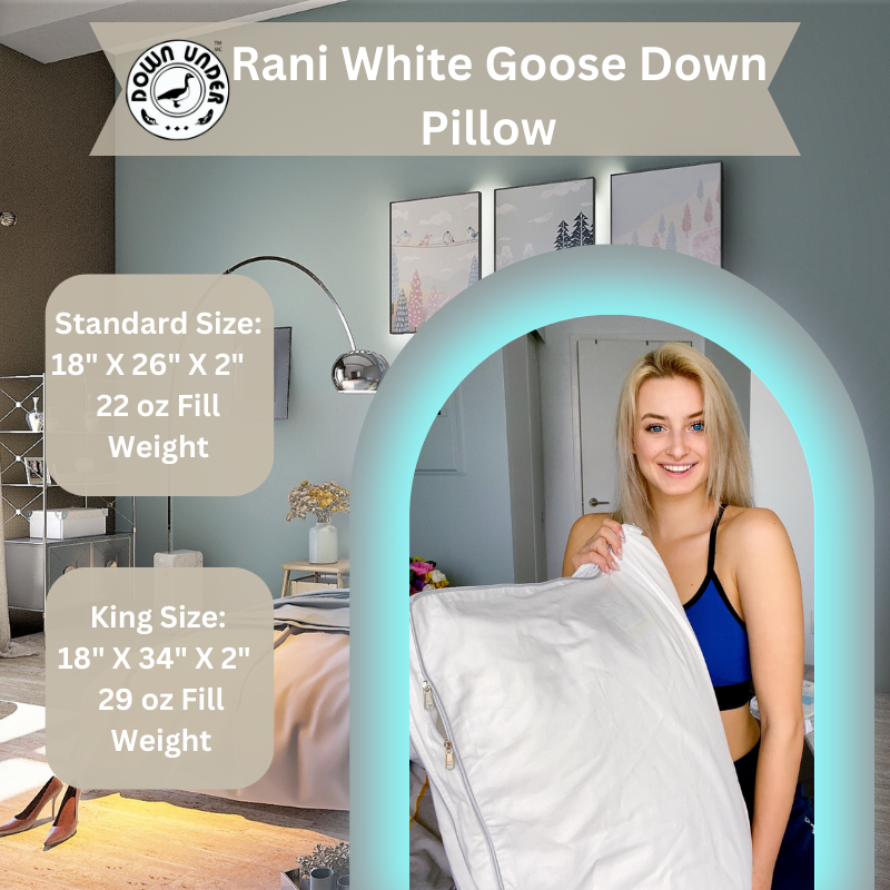 Rani Goose Down Gusseted Pillow Insert 400TC Cotton Protector